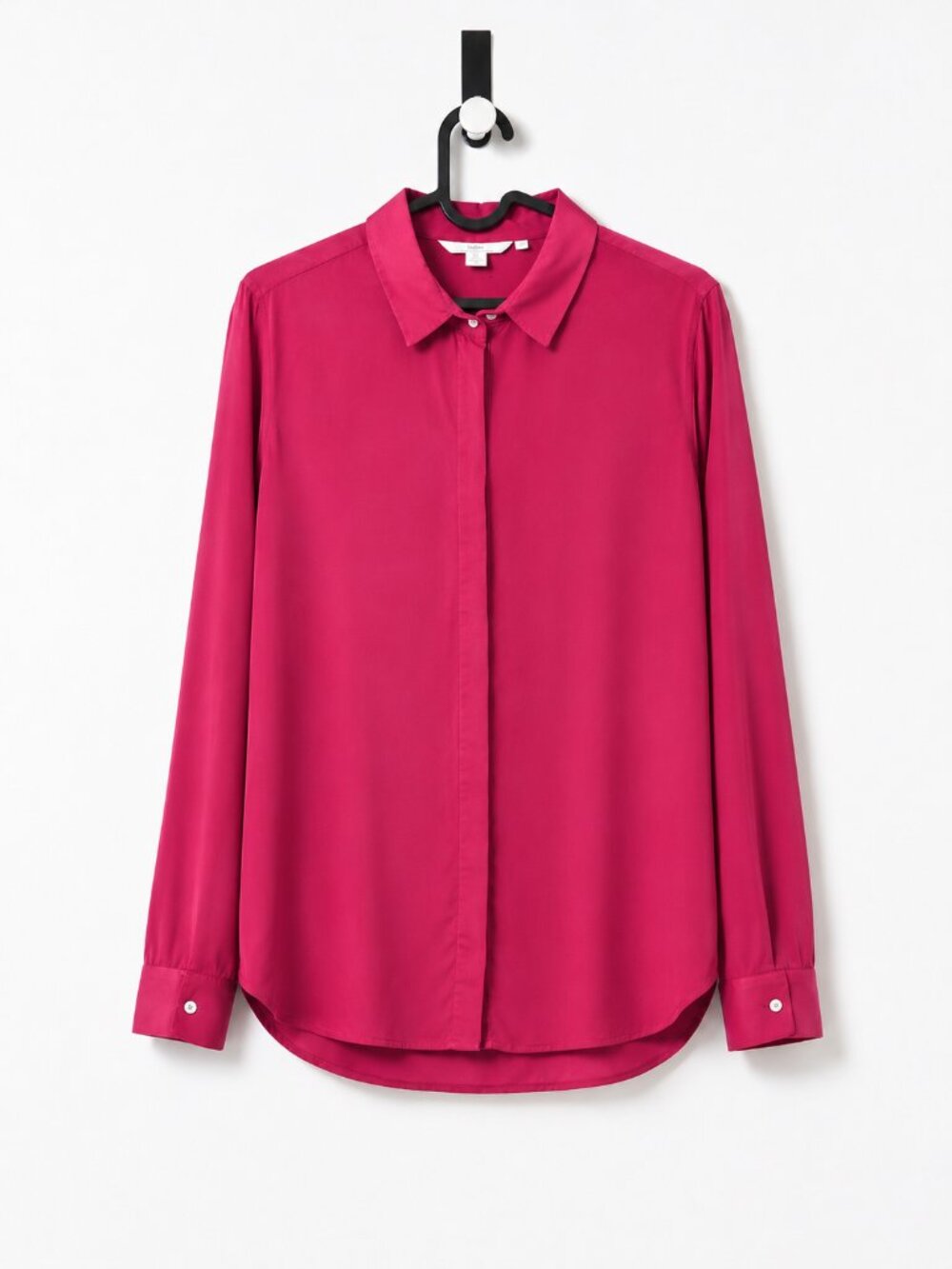 Boden 100% Silk Hidden Button Blouse | Raspberry Pink | US 4/6